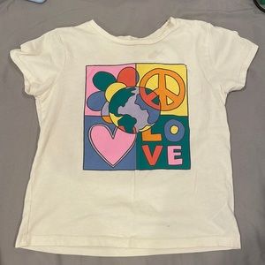 Cream color shirt with love design